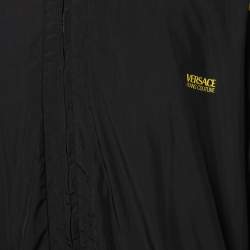 Pre Owned Versace Jeans Couture Black Color Block Synthetic Zip-Up Track Jacket 2XL