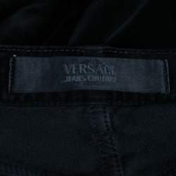 Pre Owned Versace Jeans Couture Black Velvet Jeans 4XL Waist 40"