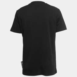 Pre Owned Versace Jeans Couture Black Printed Cotton Crew Neck Half Sleeve T-Shirt XL