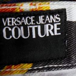Pre Owned Versace Jeans Couture Multicolor Printed Denim Shorts S