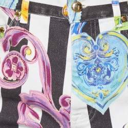 Pre Owned Versace Jeans Couture Multicolor Printed Denim Shorts S