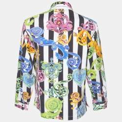 Pre Owned Versace Jeans Couture Multicolor Printed Denim Button Front Jacket M