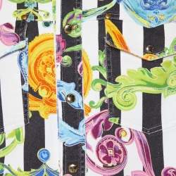 Pre Owned Versace Jeans Couture Multicolor Printed Denim Button Front Jacket M