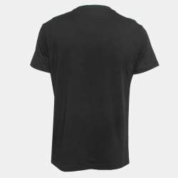 Pre Owned Versace Jeans Couture Black Logo Print Cotton Half Sleeve T-Shirt XL