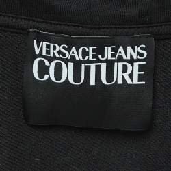 Versace Jeans Couture Black Cotton Logo Applique Hoodie M