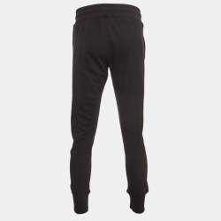 Pre Owned Versace Jeans Couture Black Logo Print Cotton Knit Drawstring Sweatpants L