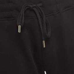 Pre Owned Versace Jeans Couture Black Logo Print Cotton Knit Drawstring Sweatpants L