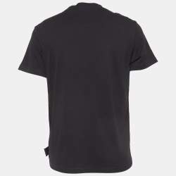 Pre Owned Versace Jeans Couture  Black Logo Print Cotton Crew Neck T-Shirt XL