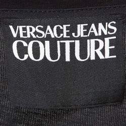 Pre Owned Versace Jeans Couture  Black Logo Print Cotton Crew Neck T-Shirt XL