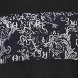 Pre Owned Versace Jeans Couture Black Printed Cotton Crew Neck T-Shirt M