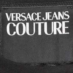 Pre Owned Versace Jeans Couture Black Printed Cotton Crew Neck T-Shirt M