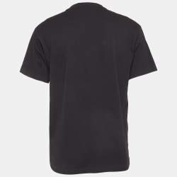 Pre Owned Versace Jeans Couture Black Printed Cotton Crew Neck T-Shirt M
