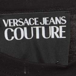 مملوكة مسبقًا Versace Jeans Couture Black Logo Print Cotton Knit Half Sleeve T-Shirt XL