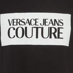 مملوكة مسبقًا Versace Jeans Couture Black Logo Print Cotton Knit Half Sleeve T-Shirt XL