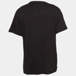 مملوكة مسبقًا Versace Jeans Couture Black Logo Print Cotton Knit Half Sleeve T-Shirt XL