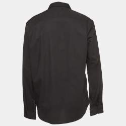 Pre Owned Versace Jeans Couture Black Logo Printed Cotton Full Sleeve Shirt XXXL