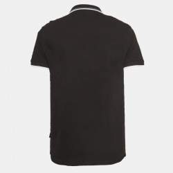 Pre Owned Versace Jeans Couture Black Logo Patch Cotton Pique Polo T-Shirt XL