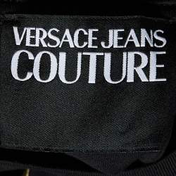Pre Owned Versace Jeans Couture Black Logo Print Cotton Crew Neck T-Shirt M