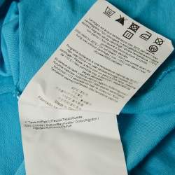 Pre Owned Versace Jeans Blue Anchor Print Jersey V-Neck T-Shirt M