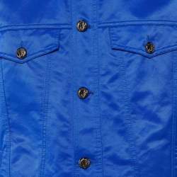 Versace Jeans Blue Cotton Blend Button Front Jacket L