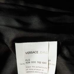 Versace Jeans Silver Metallic Jacquard Bomber Jacket L