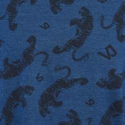 مملوكة مسبقًا Versace Jeans Blue Tiger Print Jersey Crew Neck T-Shirt XL