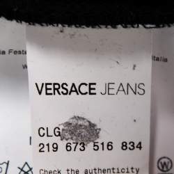 Pre Owned Versace Jeans Black Knit Logo Embroidered Shorts XL