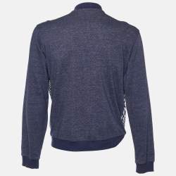 Versace Jeans Blue Printed Knit Zip Front Jacket M