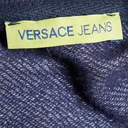 Versace Jeans Blue Printed Knit Zip Front Jacket M