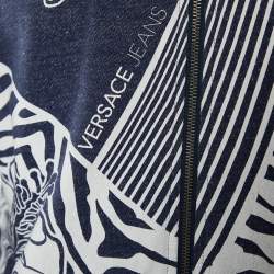 Versace Jeans Blue Printed Knit Zip Front Jacket M