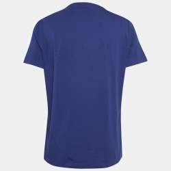 مملوكة مسبقًا Versace Jeans Blue Logo Printed Cotton Jersey Crew Neck T-Shirt XXXL
