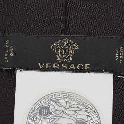 Pre Owned Versace Black Medusa Embroidered Silk 2-Pack Ties