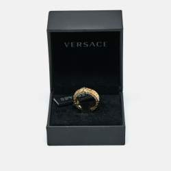 Versace Medusa Head Chain Gold Tone Ring Size 62