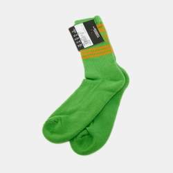 Pre Owned versace Green Logo Stretch Cotton Socks S