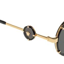 Versace Black Vintage Icon Pilot Clip On Aviator Sunglasses 