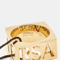 Versace Medusa Gold Tone Ring Size 65
