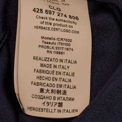 Versace Navy Blue Medusa Patterned Silk Tie
