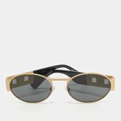 Versace Matt Gold/Black MOD 2264 Medussa Oval Sunglasses
