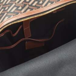 Pre Owned Versace Brown/Multicolor La Greca Signature Coated Canvas Backpack