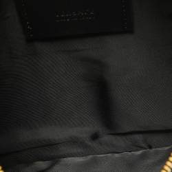 Versace Black Monogram Embossed Leather Medusa Zip Pouch
