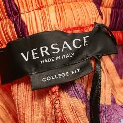 Versace Multicolor Medusa Print Satin Plisse College Fit Shorts M