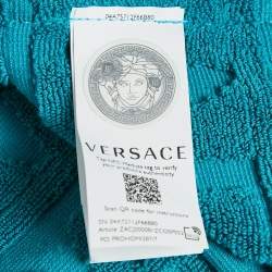 Versace Home Blue Monogram Medusa Amplified Terry Bathrobe S