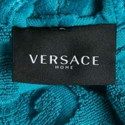 Versace Home Blue Monogram Medusa Amplified Terry Bathrobe S