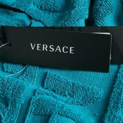 Versace Home Blue Monogram Medusa Amplified Terry Bathrobe S