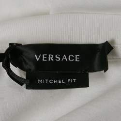 Versace White Rhinestone Logo Jersey Michel Fit T-Shirt M