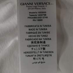 Versace White Rhinestone Logo Jersey Michel Fit T-Shirt M