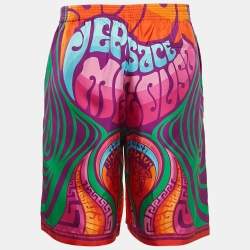 Versace Multicolor Printed Silk Medusa Music Shorts XL