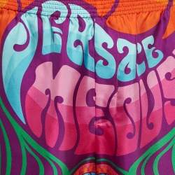 Versace Multicolor Printed Silk Medusa Music Shorts XL