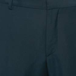 Versace Navy Blue Wool Straight Leg Formal Trousers L