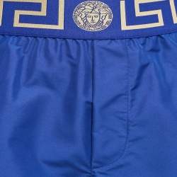 Versace Blue Greca Border Synthetic Swim Shorts M